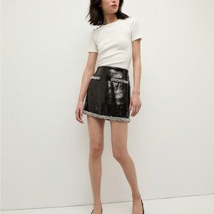 Veronica Beard Perry Pearl-Trim Sequin Skirt
Size 6.  Worn once